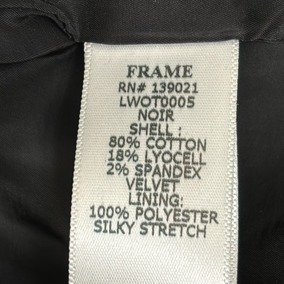 Frame $575 Black Velvet Blazer Business Lined Size XS - Picture 15 of 15